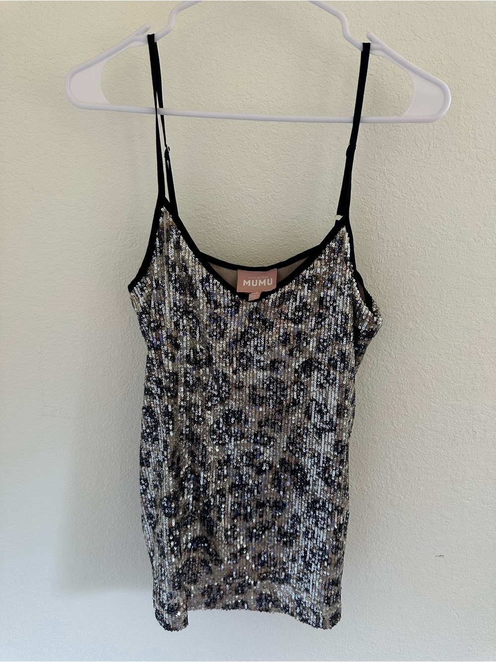 Show Me Your MuMu Black Sequin Leopard Cami